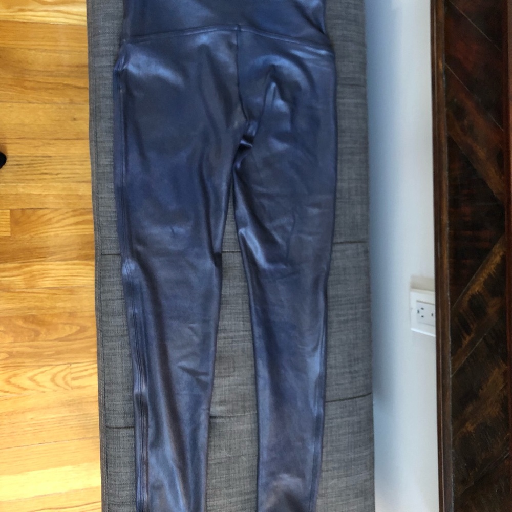 Spanx pleather leggings (navy colored)